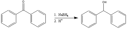 reduction of benzophenone to diphenylmethanol