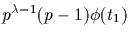 $
p^{\lambda -1}(p-1)\phi (t_1)$