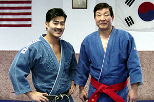 Mr. Eugene Kim, godan with his father Mr. Kyu Ha Kim, kudan