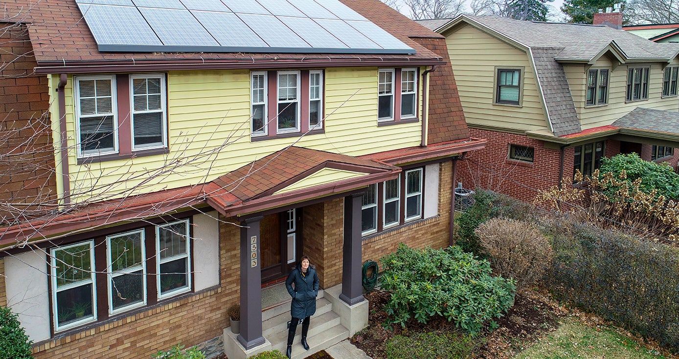 A house with solar panels on its roof