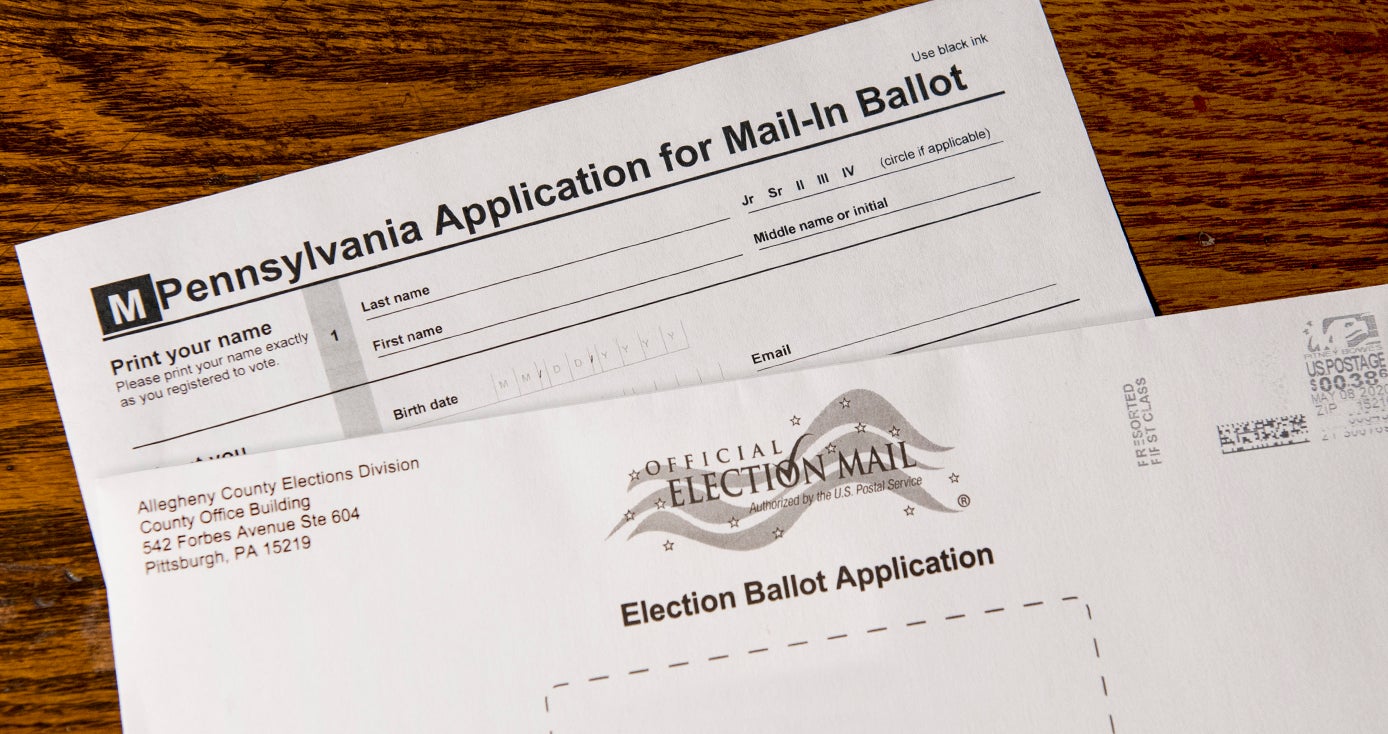 A mail-in ballot for Pennsylvania