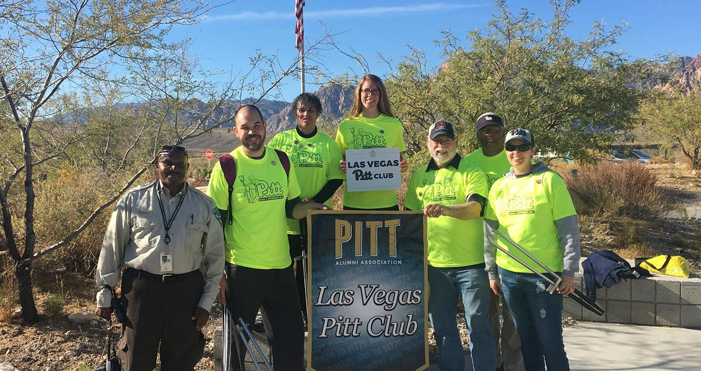 Pitt Vegas club in neon shirts