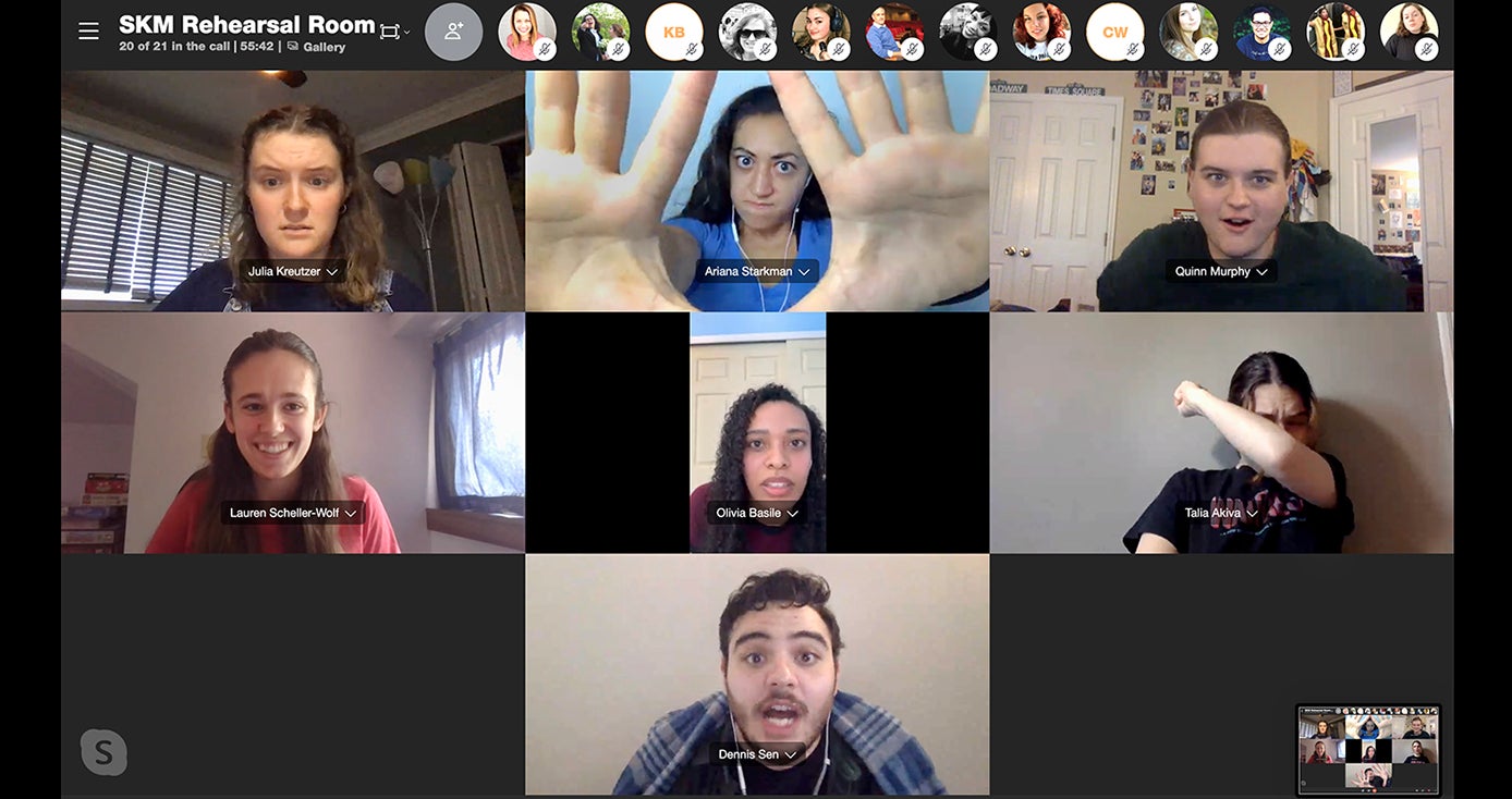 Seven participants in a Zoom call