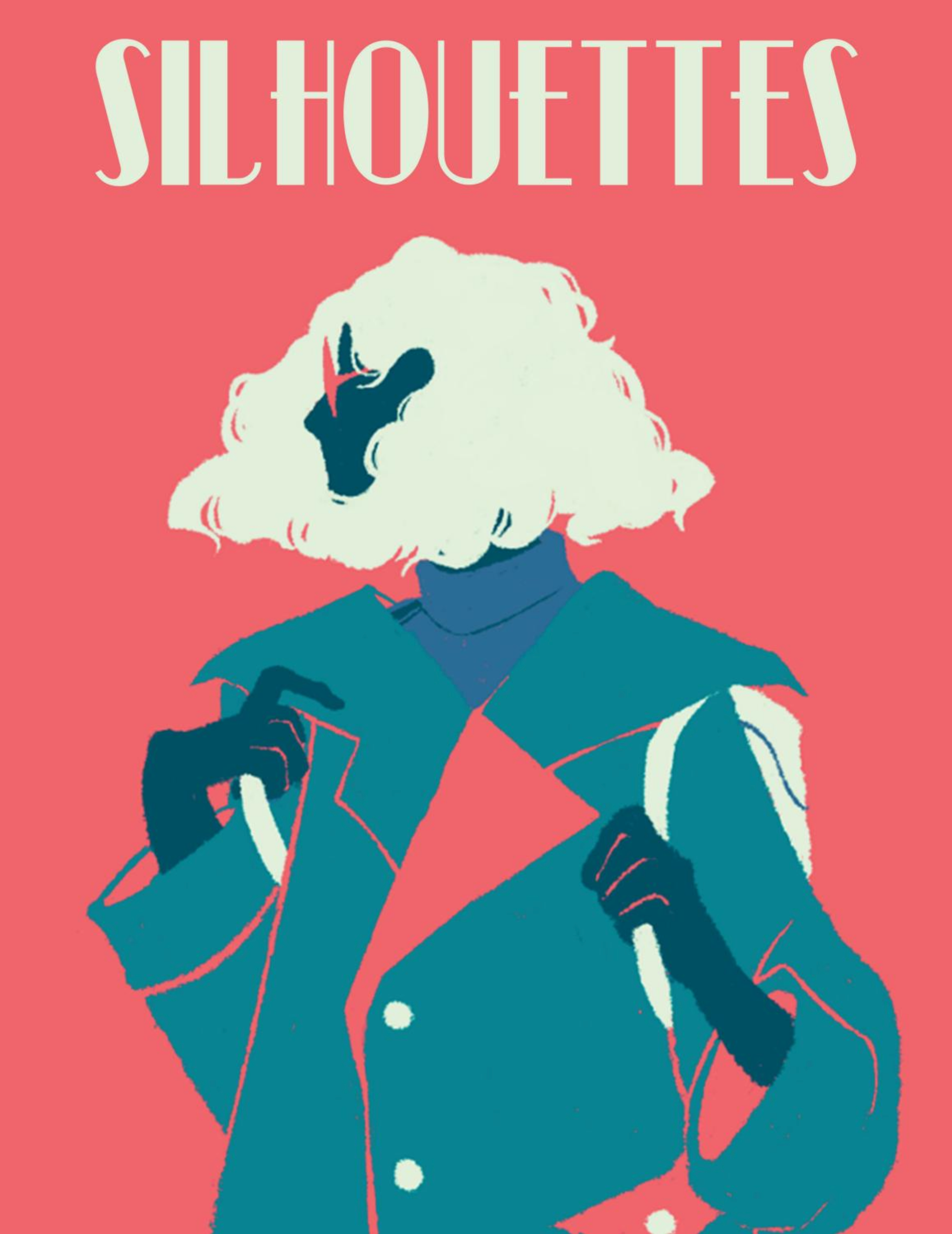 cover of Silhouettes, a bright pink background with an outline of a person