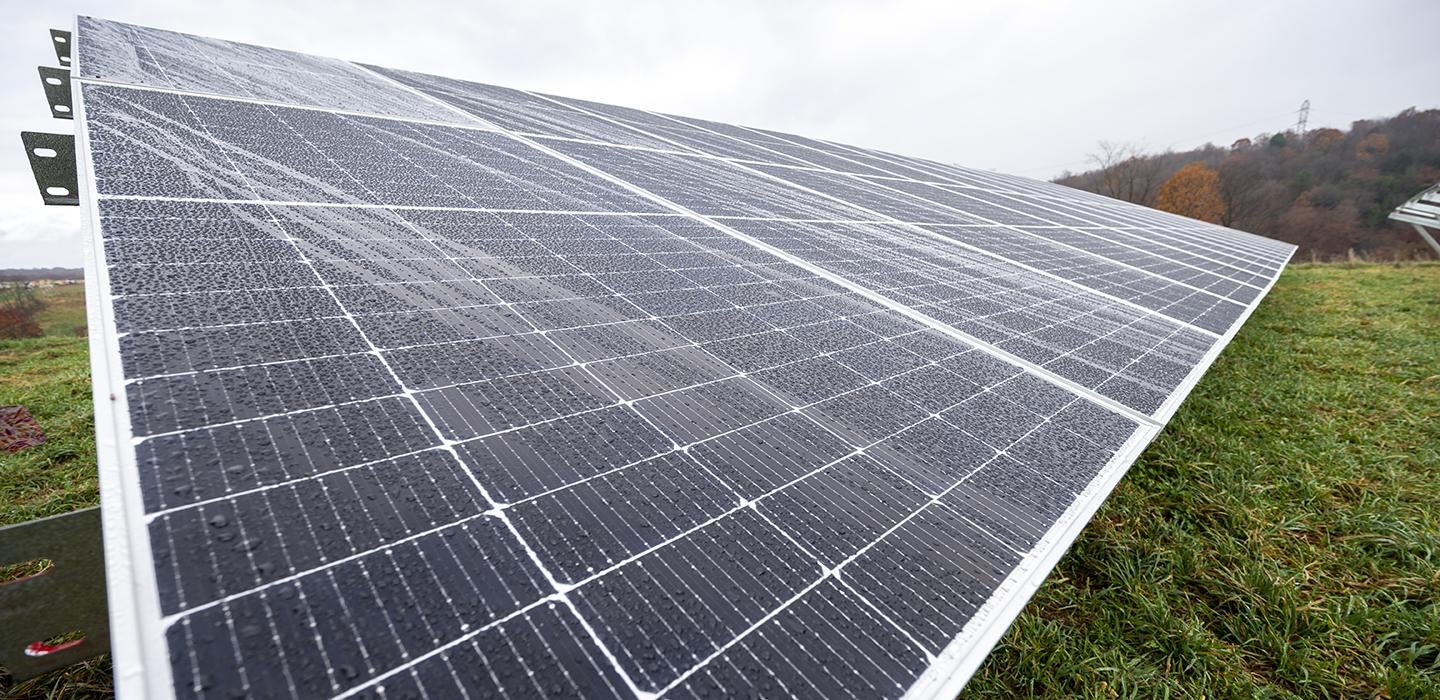 a large array of solar panels
