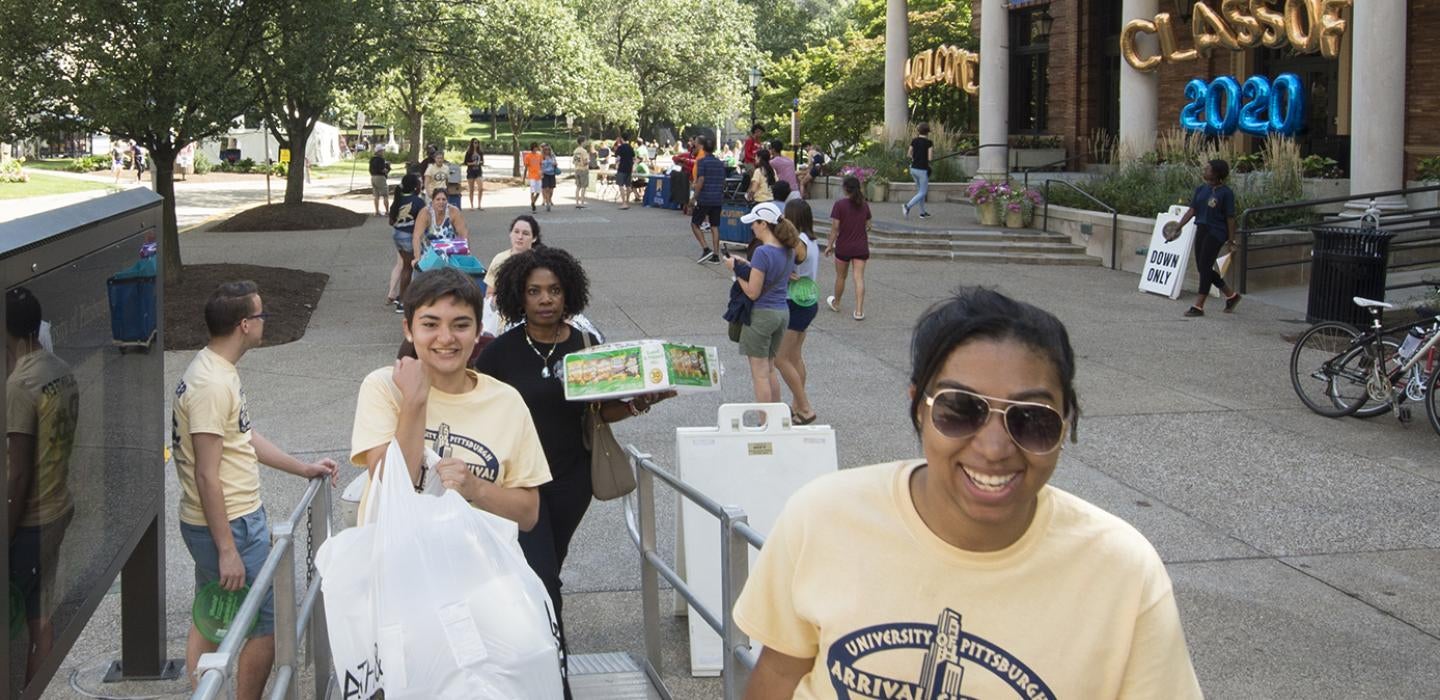 students and volunteers on Pitt campus