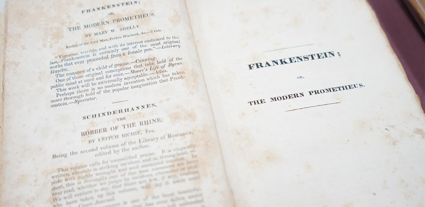 The first page of Frankenstein 