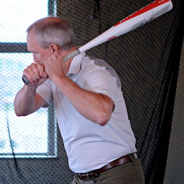 photo of Pitt's William Clark swinging a smart baseball bat