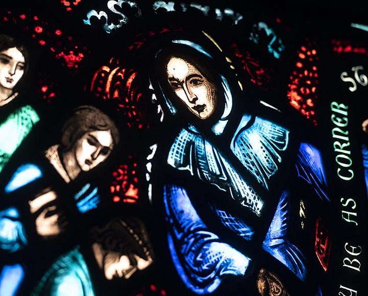 Mary Lyon in stained glass window
