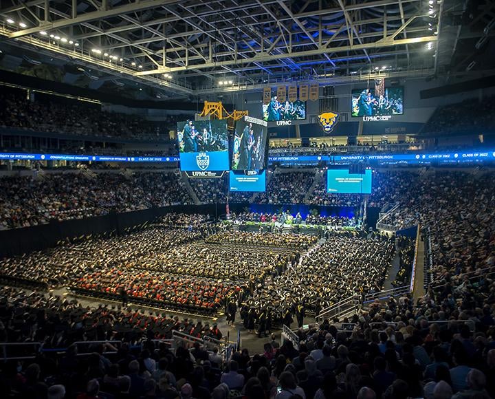 Petersen Events Center holding a large crowd at the graduation ceremony