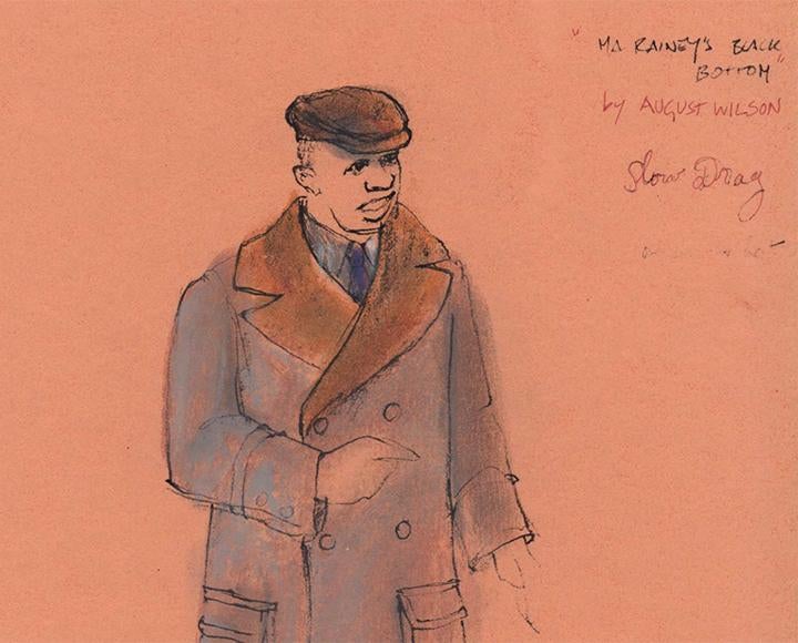 a sketch of a man in a winter coat