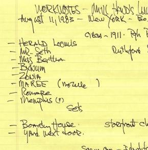 A scan of Wilson's notes on a yellow legal pad