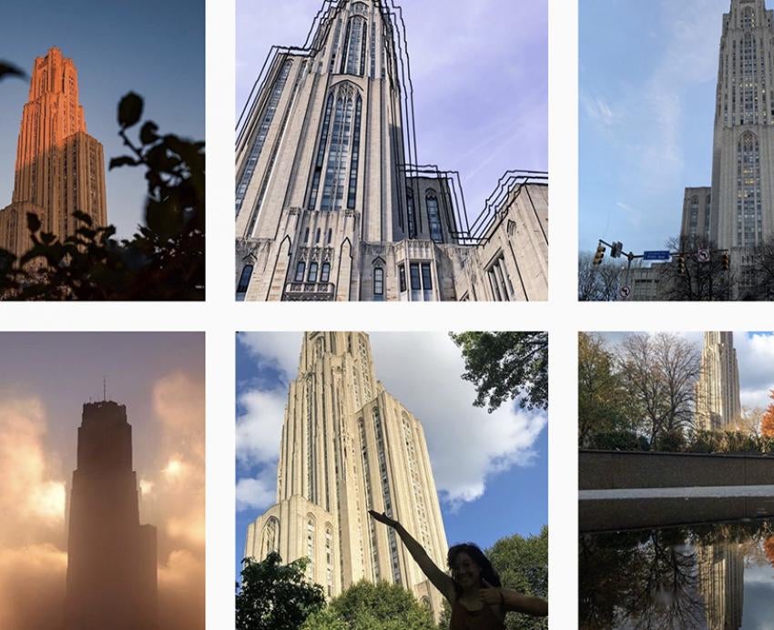 6 pictures of the the Cathedral of Learning