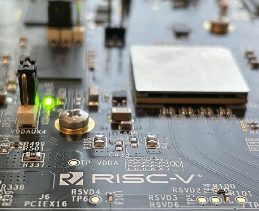 Circuit board close up, RISC-V