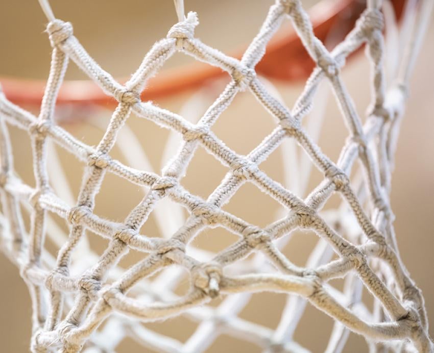 Basketball hoop close-up
