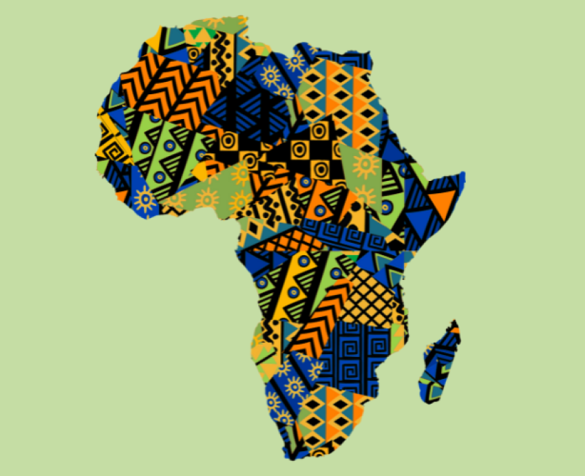 a colorful illustration of the African continent