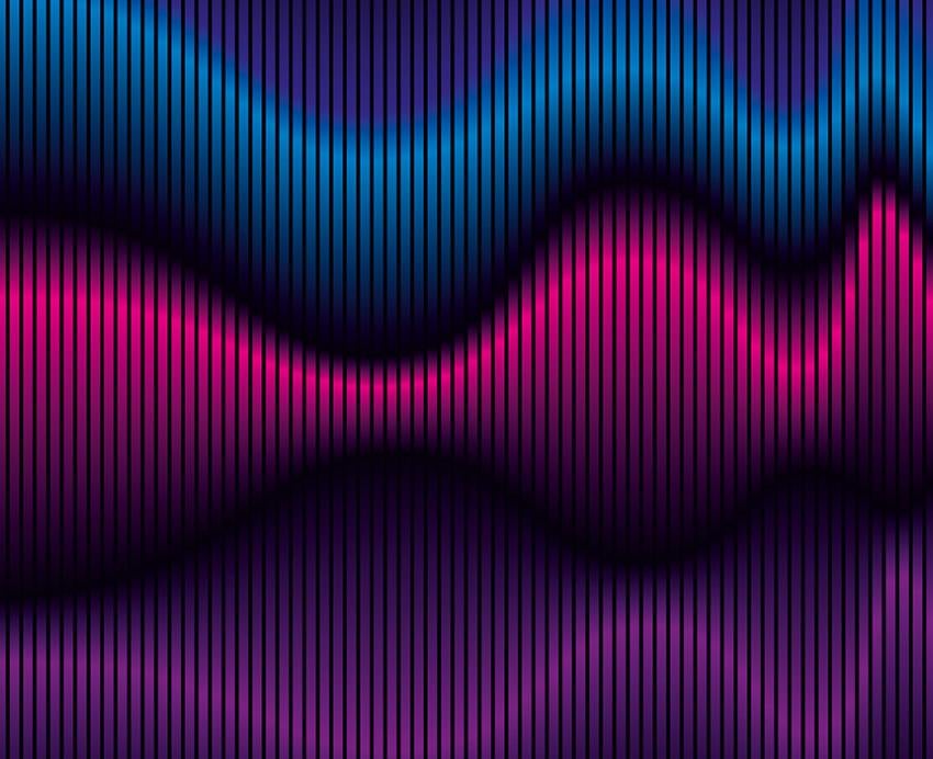 An illustration of wavy blue, pink and purple lines