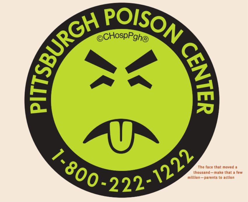 The green Mr. Yuk logo for the Pittsburgh Poison Center