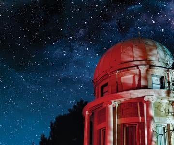 Allegheny Observatory under a night sky