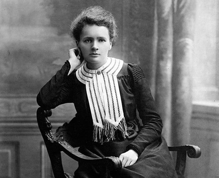 An archival photo of Marie Curie
