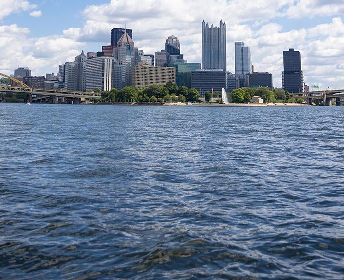 A view of Downtown Pittsburgh from the Ohio River