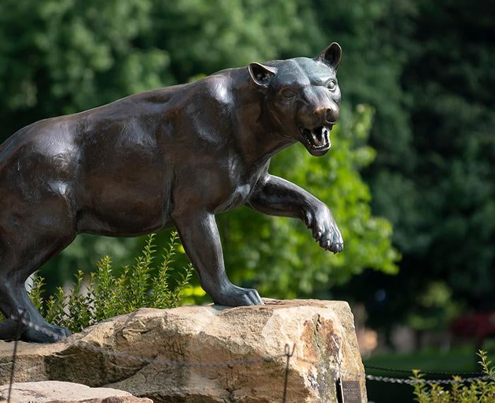 A bronze Panther statue