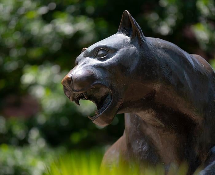 A bronze Panther statue
