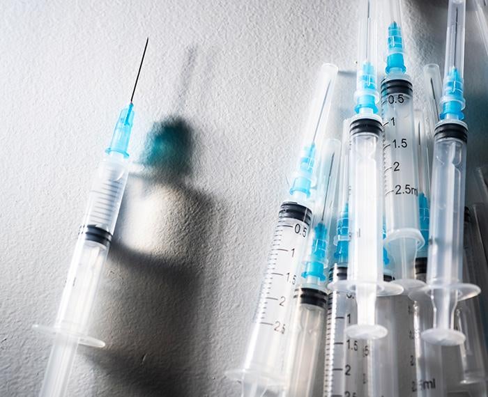 A pile of syringes