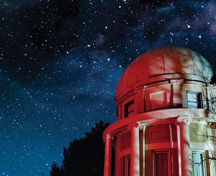 Allegheny Observatory under a night sky