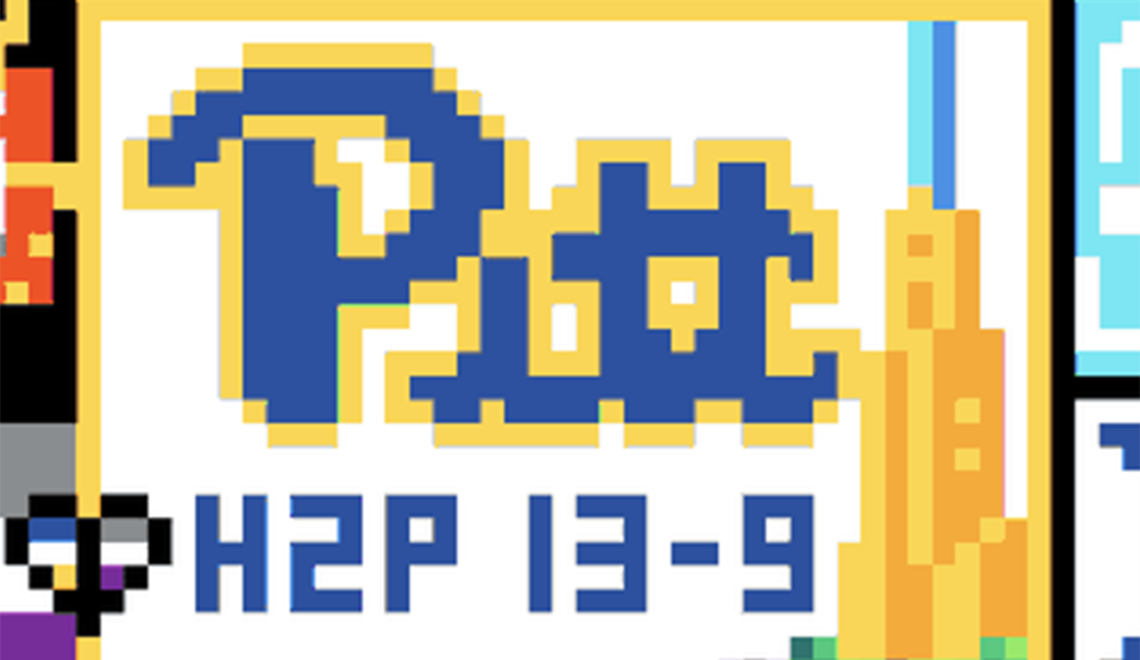 Pitt logo created with pixel art