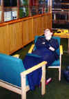 Emily snoozing iin Royal Orthopaedic Hospital library